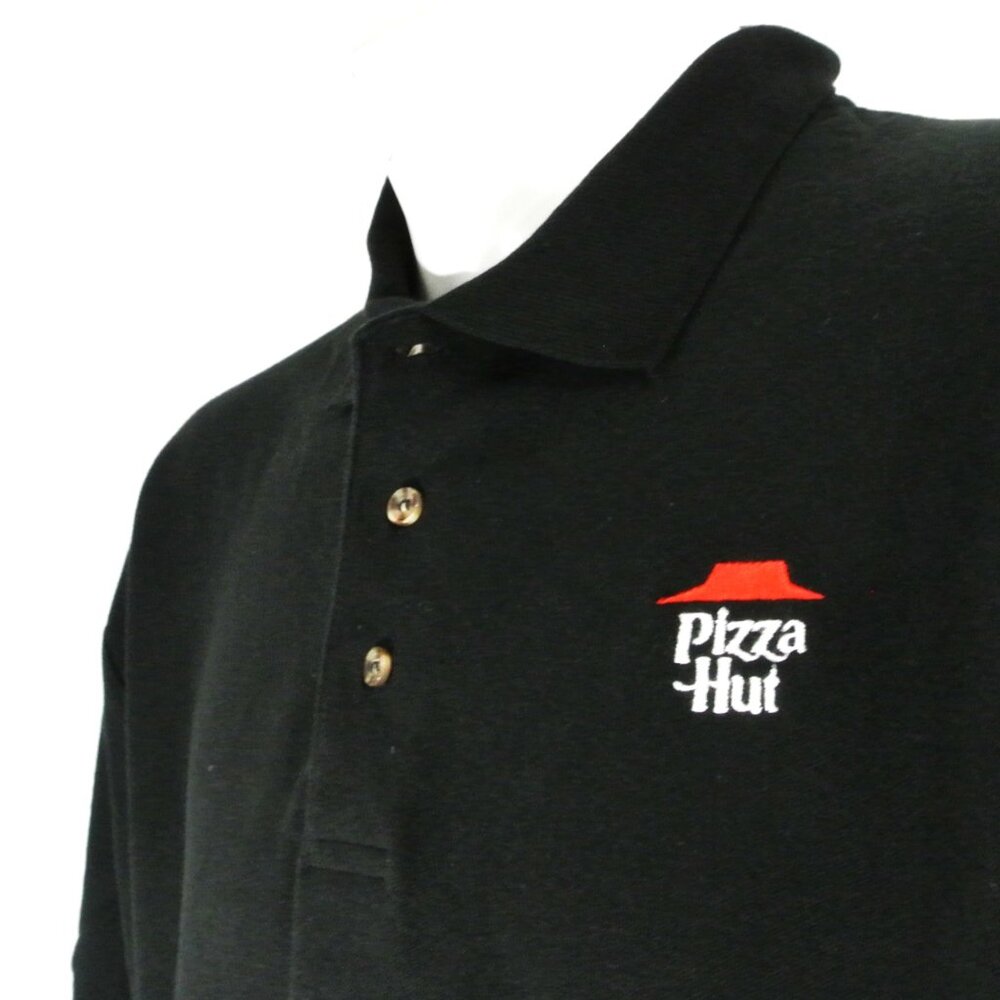 PIZZA HUT Black Polo Shirt Employee Uniform NEW Size XL